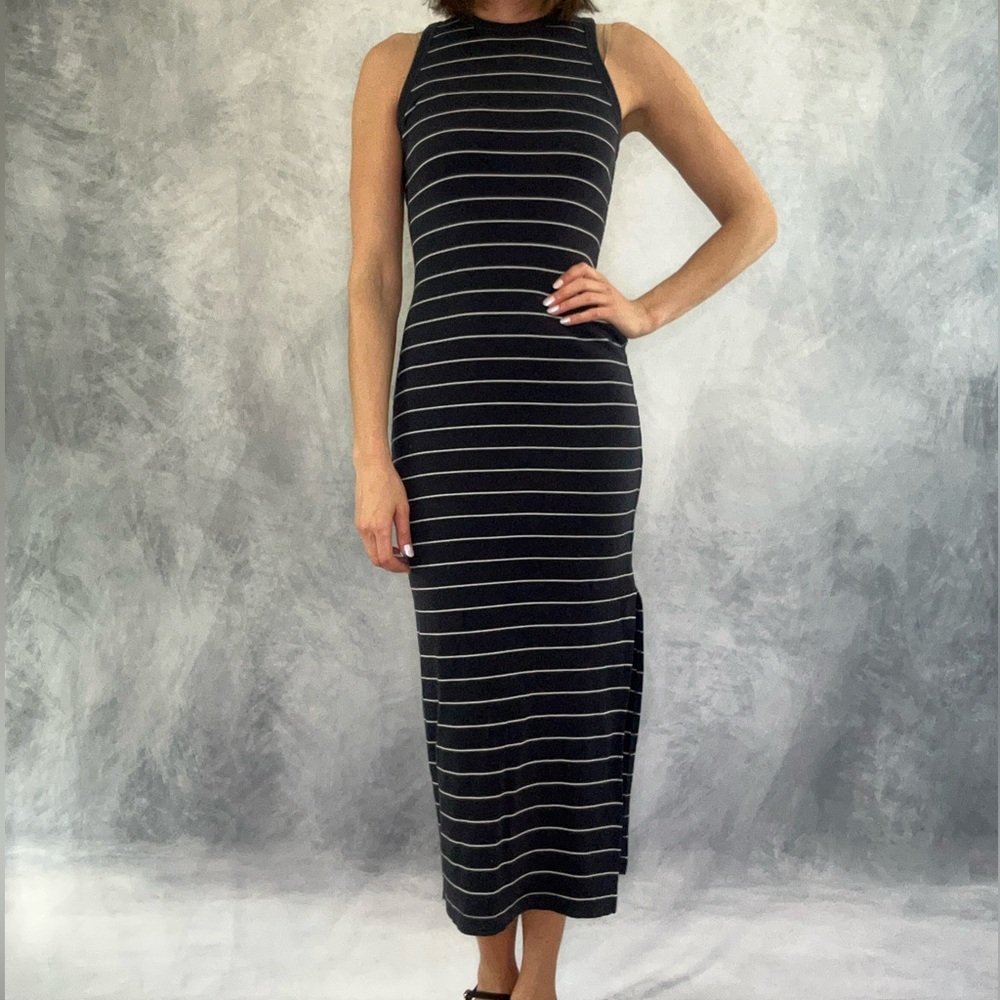 Universal Thread Navy and White Striped Maxi Dress